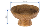 KOUBOO La Jolla Rattan Fruit Bowl, 10.5 inches x 10.5 inches x 6.5 inches, Honey Brown Kouboo