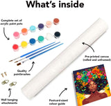 DIY African Woman Paint by Numbers for Adults Canvas, Flowers and Girl Paint by Number Kits on Canvas - Frameless Oil Painting Kits Arts and Crafts for Home Decor Present 16x20 inch Clendo