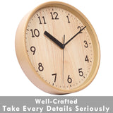 Hiopeak 10 Inch Wall Clock Silent, Non-Ticking Decorative Rustic Analog Quartz Wall Clock Battery Operated for Bedroom Living Room Kitchen Farmhouse Office School (Graining) Hiopeak