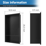 Greenspring 12" X 25" Stainless Steel Shower Niche Insert Tile Ready, Niche for Shower Wall, 2-Tier Recessed Shelves No Tile Needed for Bathroom Storage, Matte Black Greenspring