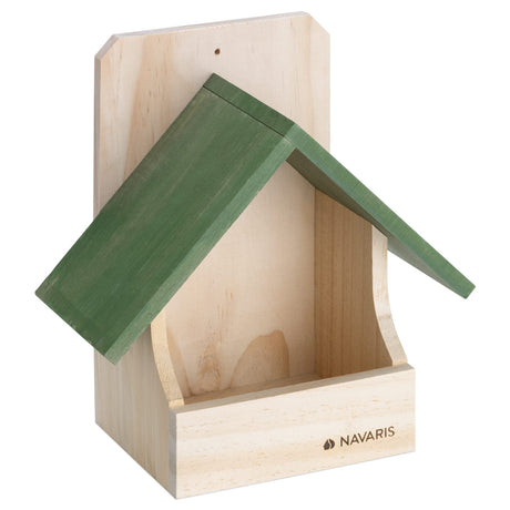 Navaris Small Bird Nesting Box - Wood Nest for Robin, Hummingbird, Parakeet, Bluebird - Perch House for Outdoors Birdhouse Birds - Made of Pine Wood Navaris