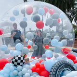 10FT Inflatable Bubble House, PVC Inflatable Balloon House for Kids and Adults with 100 Balloons Clear Bubble House Dome Inflatable with Blower& Pump for Birthday Outdoor Backyard Wedding Party Rental Heipigo