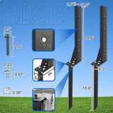Fence Post Repair Kit, Heavy Duty Fence Post Repair Stakes, Fences Post Anchor Ground Stakes, Fencing Repair Kits for Wood Posts, Repair Tilted and Broken Wood Support (4 Pcs) ULIOK