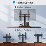 PERLESMITH Swivel Universal TV Stand/Base - Table Top TV Stand for 32-60 inch LCD LED TVs - Height Adjustable TV Mount Stand with Tempered Glass Base, VESA 400x400mm,Holds up to 88lbs PSTVS09 PERLESMITH