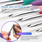9PCS Ergonomic Crochet Hooks Set by Flickzo – Aluminum Crochet Hook Set with Soft Silicone Handles (2-6mm), Crochet Kit for Beginners with Crochet Tools & Knitting Accessories Flickzo