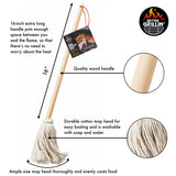 Better Grillin BBQ Bastin Mop Basting Barbecue Brush/Mop Easily Applies Marinades, Sauces, Washes Out, 16in Handle, 2pk BETTER GRILLIN'