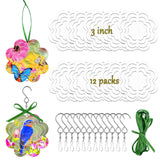 WindMage 12 Pack 3inch Sublimation Wind Spinner Blanks 3D Aluminum Metal Wind Sculpture Kinetic Spinners for Yard Garden Indoor Art Ornaments Xmas Hanging Decoration (Flower) WindMage