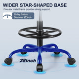 Brick Attic Drafting Chair with Backrest – Adjustable Foot Rest Rolling Stool with Wheels, PU Leather Swivel Stool for Office Spa Studio Lab Counter Salon Home Work Bar Kitchen Shop(Black) Brick Attic