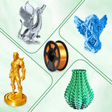 COLIDO Rainbow Silk PLA + 3D Printer Filament - Neatly Wound, Smooth Multicolor, 1.75mm Diameter, +/- 0.02mm Accuracy, 2.2lbs (1KG) Spool - Compatible with Most FDM 3D Printers (Rainbow, 1 Pack) CoLiDo