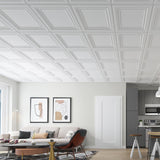 Art3d PVC Ceiling Tiles, 2'x2' Plastic Sheet in White (12-Pack) Art3d