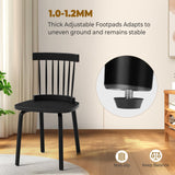 Unovivy Black Dining Chairs Set of 2, Wooden Windsor Chairs, Farmhouse Kitchen Chairs, Black Spindle Chair for Dining Room, Restaurant Unovivy