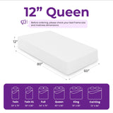 GAESTE 12 Inch Queen Cooling Gel Memory Foam Mattress Medium Firm for Cool Sleep Pressure Relieving CertiPUR-US Certified Convenient Mattress in a Box Fiberglass Free (Queen, 12 in) GAESTE