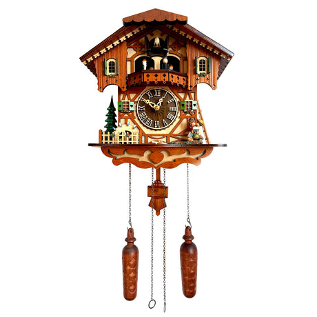 RUAIGRD Traditional German Style Cuckoo Clock Black Forest House Clock with Moving Wood Kids RUAIGRD