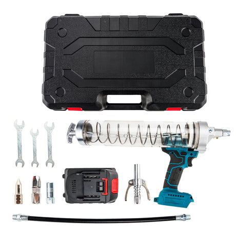 PHILTOP Cordless Grease Gun Battery Powered, 9100 PSI Professional Electric Powered Grease Gun Kit with 18 Inch Flex Hose, 20oz Load, 3 Coupler, Sharp Type Nozzle, Carrying Case for Automotive, Marine PHILTOP