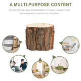 Wood Flower Pot Tree Stump Planter Artificial Plants Wood Vase Natural Wood Flower Pot Rustic Bark Planter Wood Farmhouse Decoration Healeved