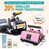 Tumbler Mug Cup Heat Press Machine for Sublimation 15-30oz,Mug Cup Printing Machine，Cups Not Included (Pink) amusediy