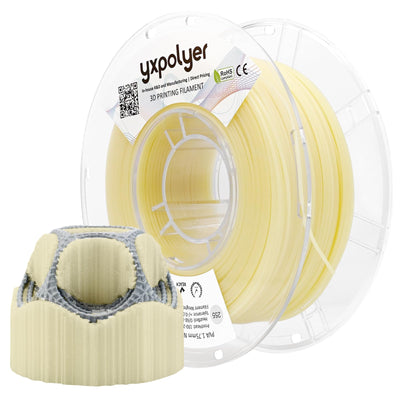 YXPOLYER PVA Filament Quick Water Soluable Dissolvable Support Material 1.75mm 1kg for 3D Printing Filament PLA TPU PETG ABS Nylon, AMS-Compatible Polyvinyl Alcohol Nature Color