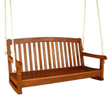 International Caravan Furniture Piece Royal Tahiti Curved Back Wood Two Seated Swing International Caravan