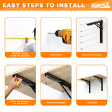 TORACK Heavy Duty Wall Mounted Folding Workbench, Space-Saving Collapsible Wall Table/Desk for Garage Workshop Home, Holds Up to 550lbs(Board Size: 47.25 x 27.75inch) TORACK