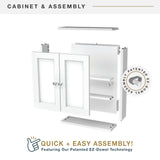 MCS 23x18 White Medicine Cabinet Organizer, Wall Mounted 2-Door Bathroom Cabinet for Over-The-Toilet Storage, Bathroom Furniture & Restroom Organizer MCS