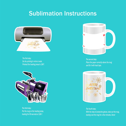 RAINBOWTIE Sublimation Mugs, Sublimation Mugs Blank, 11oz Sublimation Coffee mugs,White Coated Ceramic Cup, Mug Sets - Set of 12