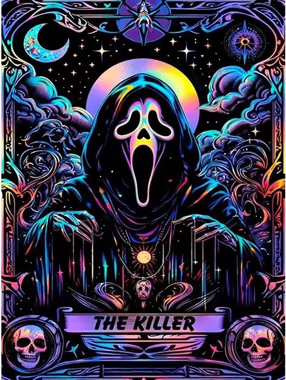 SOTYIOO Halloween Diamond Art Kits for Adults. Halloween Diamond Painting kit for Adults Full Drill Round Gem Art 5D Diamond Dots Suitable Home Wall Decor 12x16inch SOTYIOO