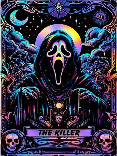 SOTYIOO Halloween Diamond Art Kits for Adults. Halloween Diamond Painting kit for Adults Full Drill Round Gem Art 5D Diamond Dots Suitable Home Wall Decor 12x16inch SOTYIOO