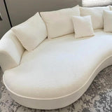 KEVINSPACE 124.8" Curved Sofa Modern Curved Couch Living Room Modular Sectional Sofa Set 4 Seat Cream Sofa Mid Century Upholstered Couch Boucle Fabric Sofa for Bedroom Apartment Right Hand Facing KEVINSPACE