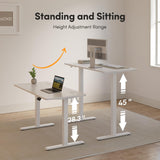 FEZIBO Electric Standing Desk Adjustable Height, 60 x 24 Inch Sit and Stand Desk, Home Office Desk, Ergonomic Workstation Computer Desk, White FEZIBO