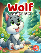 Wolf Coloring Book For Kids: Bold & Easy Wolves Colouring Pages for Toddlers ages 2-4, 3-5 Years Old, Kindergarten and Preschool Majosta