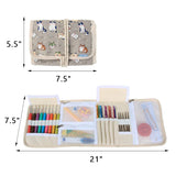 Teamoy Crochet Hook Case, Roll Bag Holder Organizer for Various Crochet Needles and Knitting Accessories, Cartoon Cats Teamoy