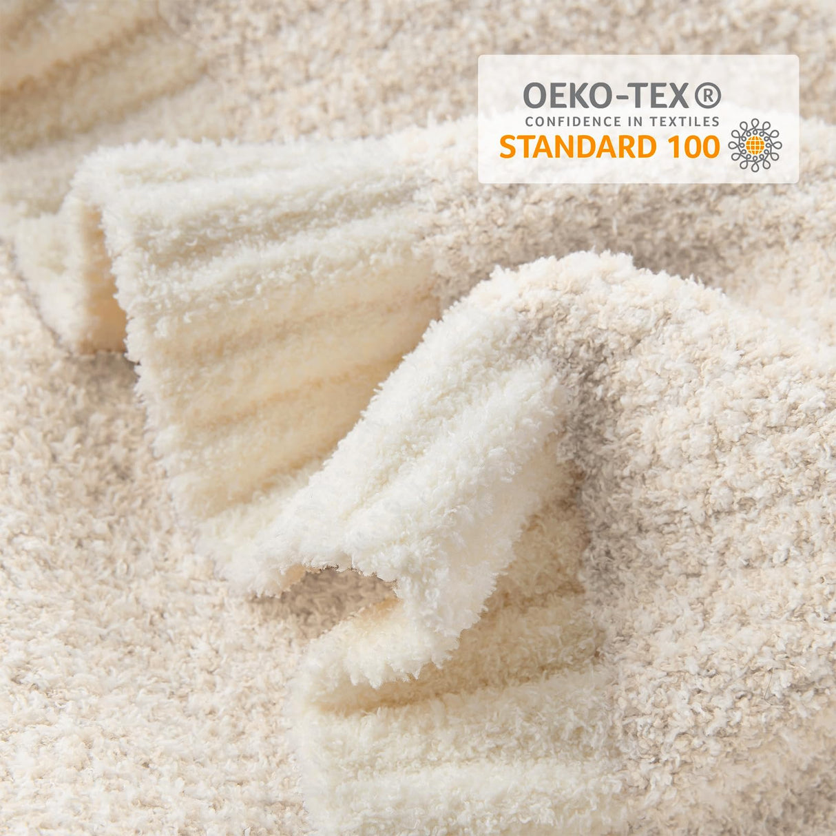 Snuggle Sac Buttery Ivory Throw Blanket for Couch, Reversible Super Soft Knitted Blankets, Warm Cozy Knit Fuzzy Plush Lightweight Throws Dupes for Sofa, Bed, Picnic, Ivory, 50 x 60 inches Snuggle Sac