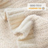 Snuggle Sac Buttery Ivory Throw Blanket for Couch, Reversible Super Soft Knitted Blankets, Warm Cozy Knit Fuzzy Plush Lightweight Throws Dupes for Sofa, Bed, Picnic, Ivory, 50 x 60 inches Snuggle Sac