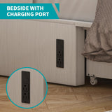 BALUS Murphy Cabinet Bed, Queen Murphy Bed with Charging Station, Tri-fold Memory Mattress, Storage Drawers, Space-Saving Wooden Folding Cube Chest Wall Beds for Living Room and Apartments White BALUS