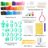 Caydo 177 PCS Polymer Clay Earring Kit with 3-Layer Storage Box, 44 Color Clays, 24 Earring Cutters and Accessories, Instructions Included Caydo