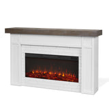 Real Flame Cravenhall Landscape Electric Fireplace with Mantel for Living Room or Bedroom, Replaceable Fireplace Insert Heater, Realistic Log and Flame Effect, Remote Control, Timer, White Real Flame