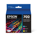 EPSON 702 DURABrite Ultra Ink Standard Capacity Color Combo Pack (T702520-S) Works with WorkForce Pro WF-3720, WF-3730, WF-3733 Epson