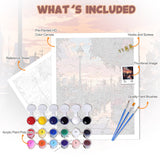 City View Paint by The Numbers for Adults,Oil Paint by Numbers for Adults Streetscape,Painting by Numbers Sunset,DIY Acrylic Paint by Number on Canvas,Creative Home Wall Decor Gifts 16x20inch PHANTASYART