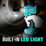 X-YEAH Cordless Impact Wrench - 1/2" Brushless Impact Gun, Max Torque 406 Ft-lbs(550N.m), with 21V 4.0Ah Li-ion Battery & Charger Kit in Case - Powerful and Portable X-YEAH