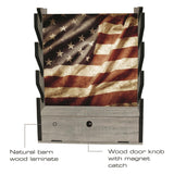 Rush Creek Creations, Patriotic Gun Rack for Wall, Storage for 4 Guns, Rifles or Shotguns, American Flag Gun Rack Display, Wall Mount, Additional Storage for Gun Accessories Rush Creek Creations