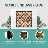 Idzo Interlocking Deck Tiles - 10PCS Waterproof Acacia Wood Patio Tiles, Flooring Tiles for Both Indoor and Outdoor - Decking Stripe Pattern, Golden Teak, 12 x 12 x 0.9 inches IDZO