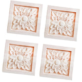 LXYUUM 4PCS Square Wood Appliques Onlays Decorative for Furniture Handmade Wood Carved Onlay for Bed Door Cabinet Wardrobe Furniture Decoration Unpainted Wood Carving Decoration(02,5x5cm/1.97x1.97") LXYUUM