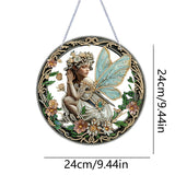 POETRYDRAW DIY Hanging Diamond Art Pendant Kit Fairy, Special Crystal Diamonds Painting Ornament for Adults, 5D Diamond Art Suncatchers Double Sided Board Gem Painting Box Kit POETRYDRAW