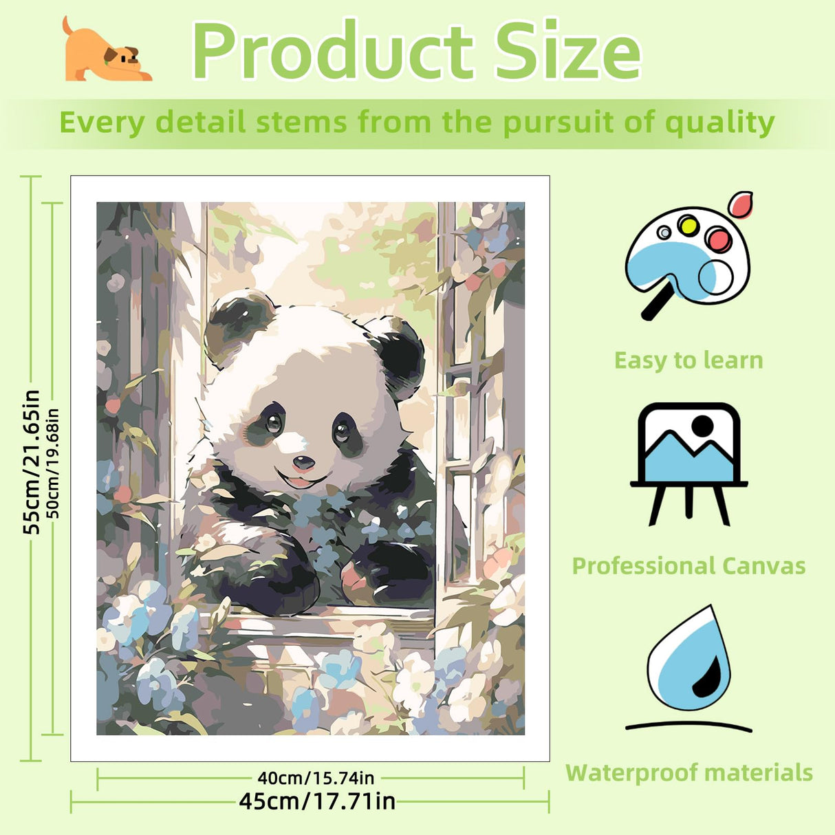 Reivworl Panda Paint by Numbers Kit for Adults, Panda Paint by Number for Adults, Adult Paint by Number Kits for Gifts and Home Wall Decor 16x20Inch Reivworl
