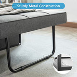 Vonanda Sofa Bed, Convertible Chair 4 in 1 Multi-Function Folding Ottoman Modern Breathable Linen Guest Bed with Adjustable Sleeper for Small Room Apartment,Dark Gray Vonanda