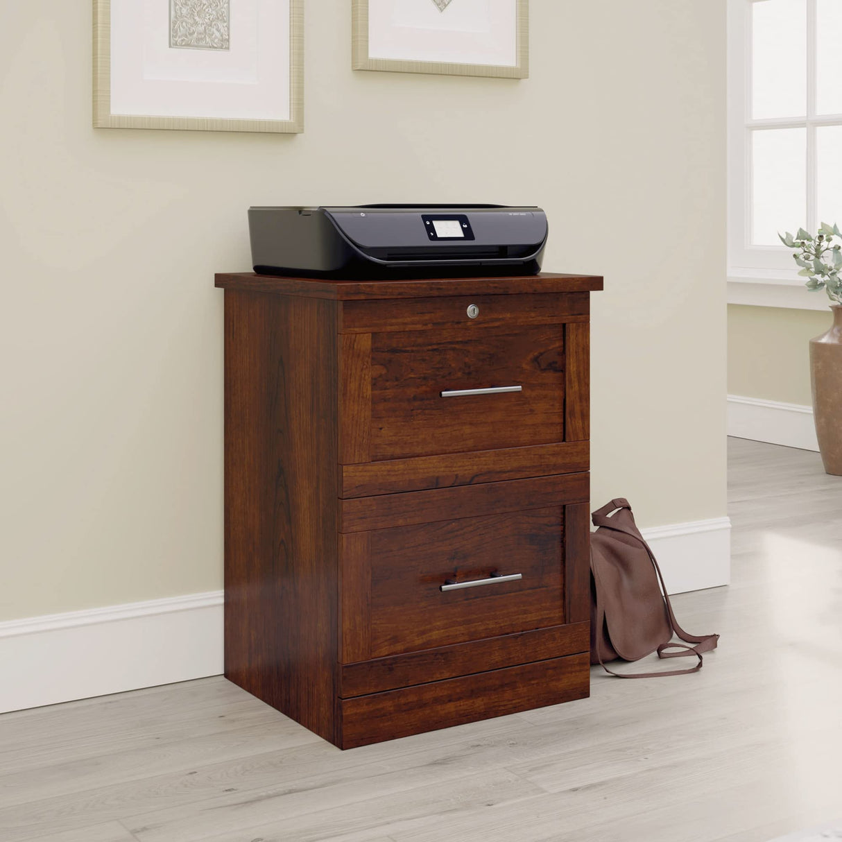 Realspace® 17"D Vertical 2-Drawer File Cabinet, Mulled Cherry Realspace