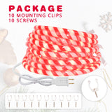 Afirst Christmas Candy Cane Rope Lights - 18FT LED Fairy Lights IP65 Waterproof Connectable Tube Lights for Outdoor Patio Garden Christmas Tree Holiday Decorations Afirst