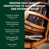 Danish Oil for Wood - Pure Polymerized Linseed Oil Wood Finish & Sealer - Ideal for Furniture, Butcher Blocks, Salad Bowls, & More - Restore & Protect, Fast Curing LIIZOUSUDA