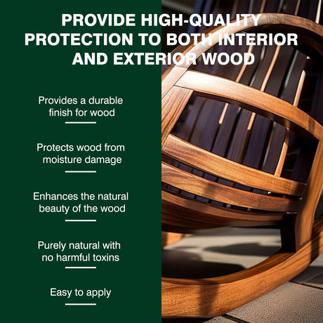 Danish Oil for Wood - Pure Polymerized Linseed Oil Wood Finish & Sealer - Ideal for Furniture, Butcher Blocks, Salad Bowls, & More - Restore & Protect, Fast Curing LIIZOUSUDA