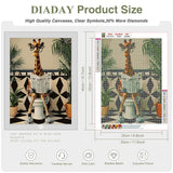 DIADAY Giraffe Diamond Art Kits for Adults, 5D Full Drill Diamond Painting Kits for Beginners, DIY Round Gem Art Crafts for Home Wall Decor Gift, 12 x 16 Inches DIADAY